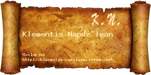 Klementis Napóleon névjegykártya